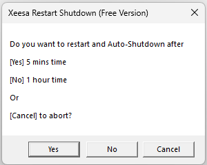 User Triggered Restart first then Shutdown Software
